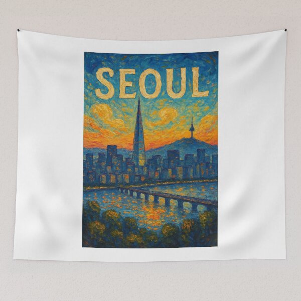 Item preview,  Seoul Skyline with Han River and Lotte World Tower at Dusk designed and sold by Aryabek.