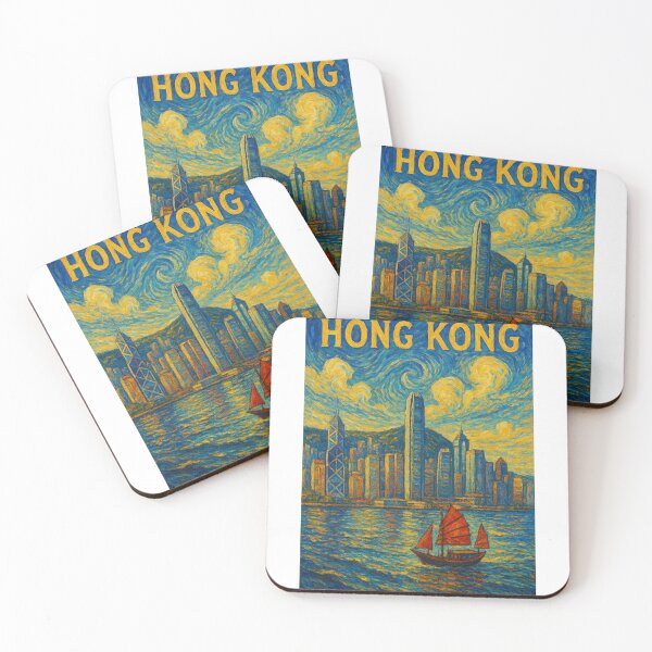 Item preview,  Hong Kong Skyline with Victoria Harbour and Junk Boat designed and sold by Aryabek.
