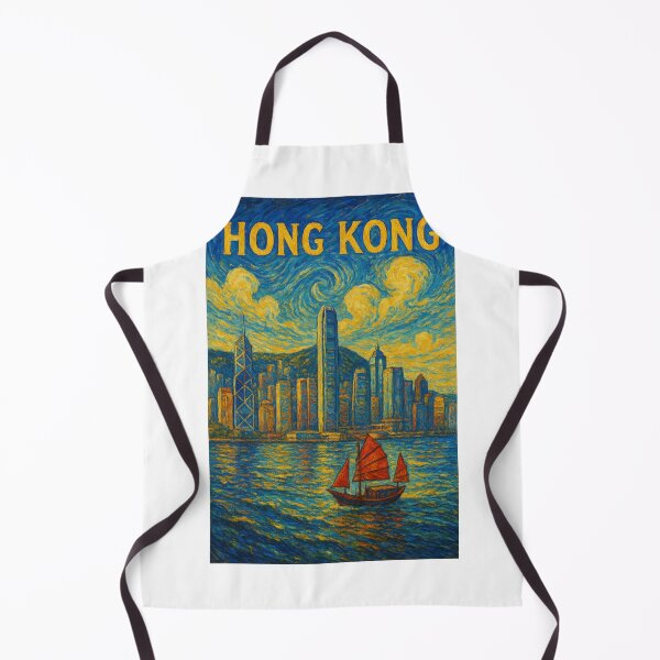 Item preview, Hong Kong Skyline with Victoria Harbour and Junk Boat designed and sold by Aryabek.