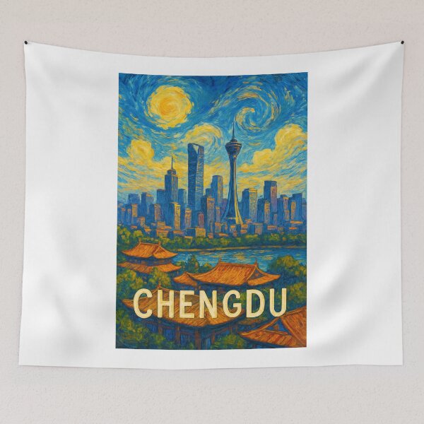 Item preview,  Chengdu Skyline with Jin River and Modern Cityscape designed and sold by Aryabek.