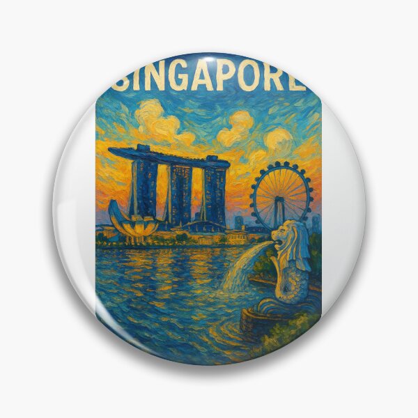 Item preview,  Singapore Marina Bay with Merlion, Marina Bay Sands, and Flyer designed and sold by Aryabek.