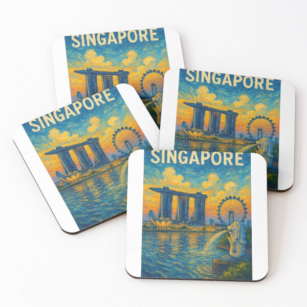 Item preview,  Singapore Marina Bay with Merlion, Marina Bay Sands, and Flyer designed and sold by Aryabek.