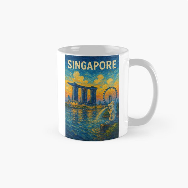 Item preview,  Singapore Marina Bay with Merlion, Marina Bay Sands, and Flyer designed and sold by Aryabek.