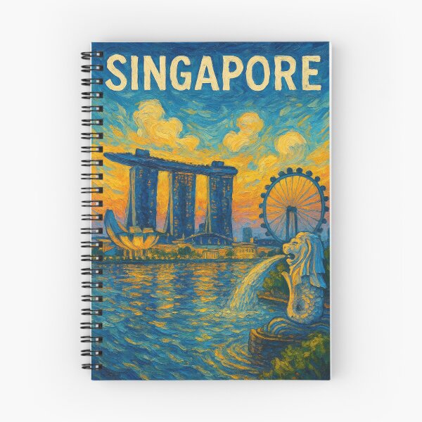 Item preview,  Singapore Marina Bay with Merlion, Marina Bay Sands, and Flyer designed and sold by Aryabek.