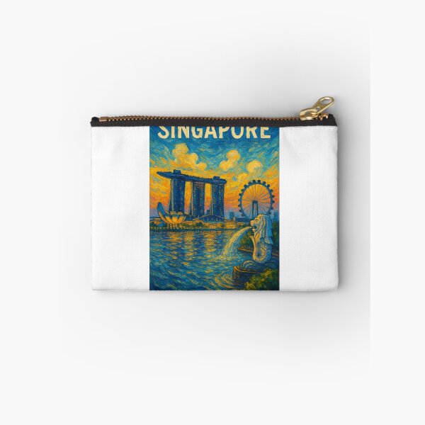 Item preview,  Singapore Marina Bay with Merlion, Marina Bay Sands, and Flyer designed and sold by Aryabek.