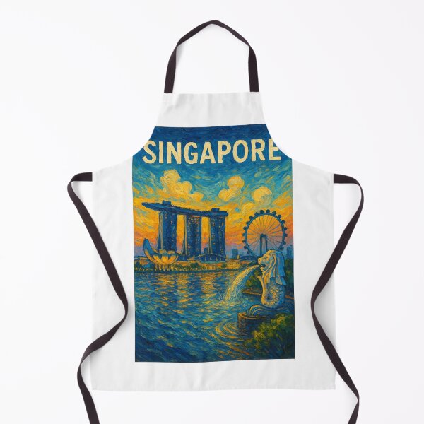 Item preview, Singapore Marina Bay with Merlion, Marina Bay Sands, and Flyer designed and sold by Aryabek.