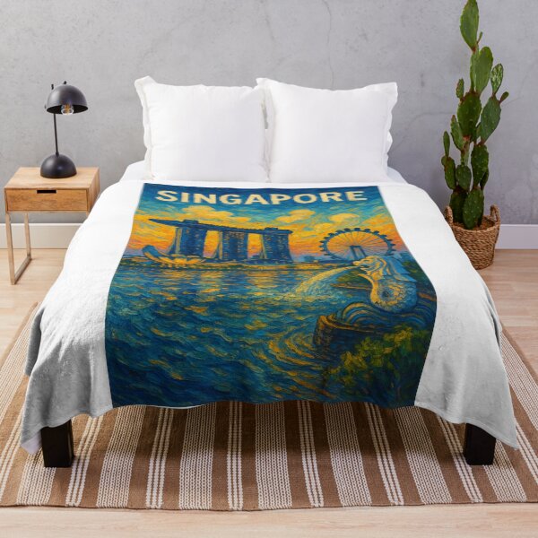 Item preview,  Singapore Marina Bay with Merlion, Marina Bay Sands, and Flyer designed and sold by Aryabek.