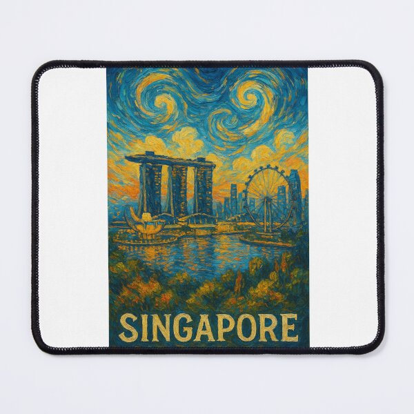 Item preview, Sunset over Marina Bay with Marina Bay Sands and Singapore Flyer designed and sold by Aryabek.
