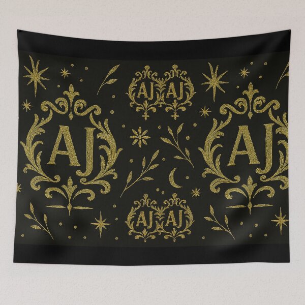 Item preview, Golden AJ Crest with Celestial Flourishes designed and sold by Jadinked.
