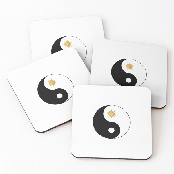 Item preview, Simple yin-yang circle, one side moon, one side sun; monochrome with a touch of gold. designed and sold by Merch By Style.