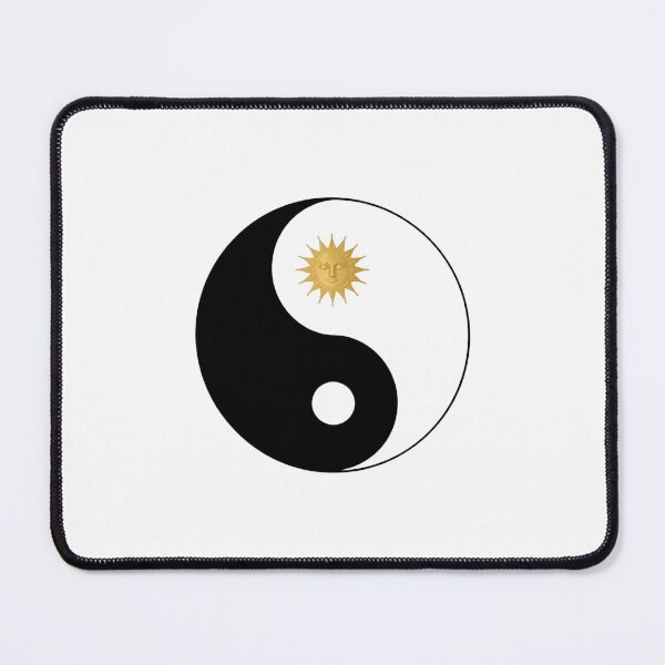 Item preview, Simple yin-yang circle, one side moon, one side sun; monochrome with a touch of gold. designed and sold by Merch By Style.