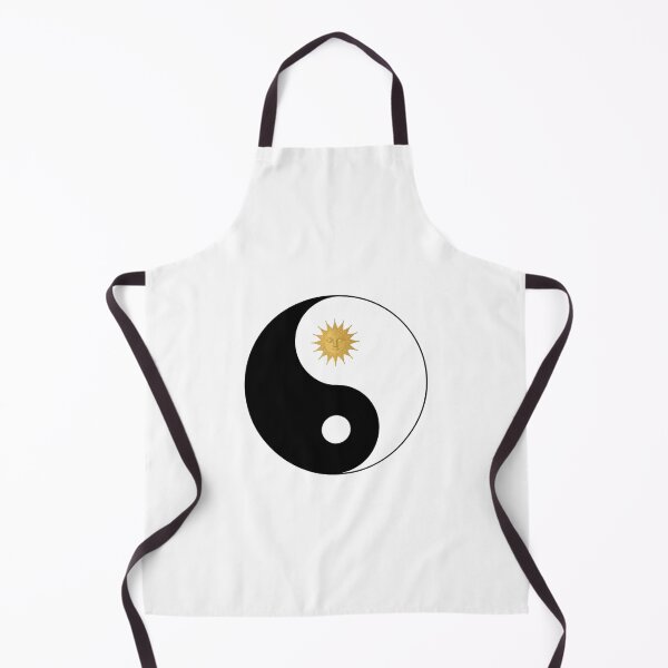 Item preview, Simple yin-yang circle, one side moon, one side sun; monochrome with a touch of gold. designed and sold by Merch By Style.