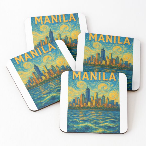 Item preview,  Manila Bay Skyline with Towering High-Rises and Swirling Sky designed and sold by Aryabek.