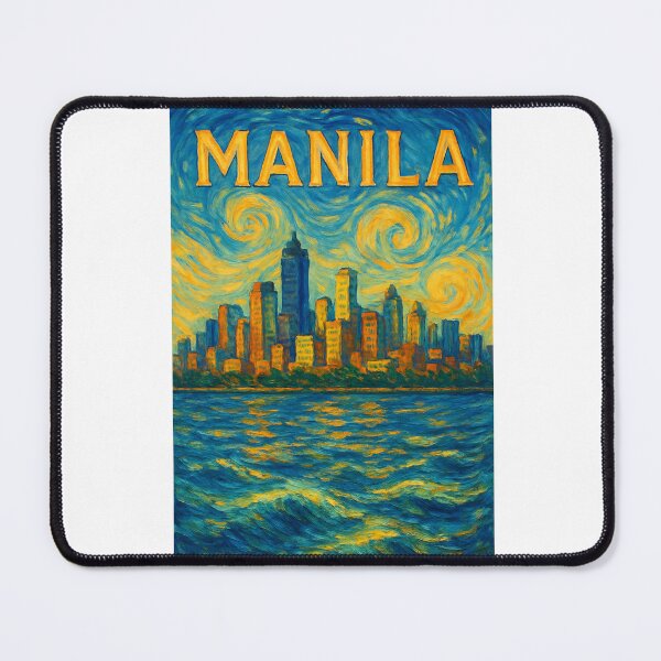 Item preview, Manila Bay Skyline with Towering High-Rises and Swirling Sky designed and sold by Aryabek.