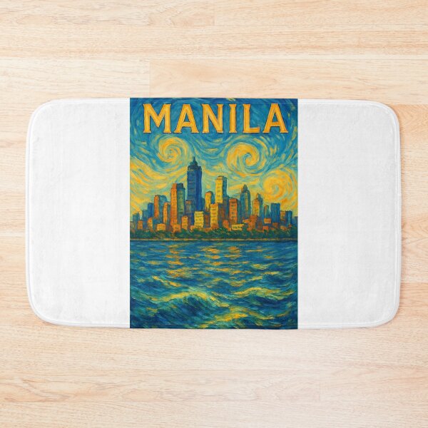 Item preview,  Manila Bay Skyline with Towering High-Rises and Swirling Sky designed and sold by Aryabek.