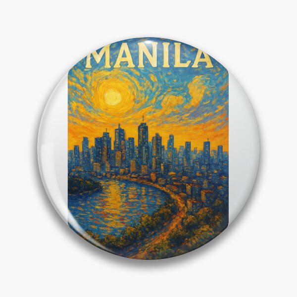 Item preview,  Manila Skyline at Sunset with Pasig River and Urban Glow designed and sold by Aryabek.