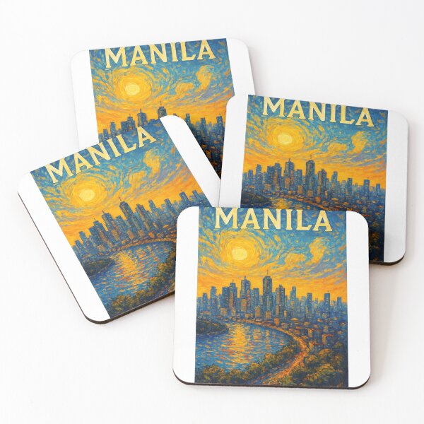 Item preview,  Manila Skyline at Sunset with Pasig River and Urban Glow designed and sold by Aryabek.