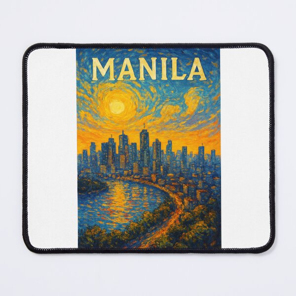 Item preview, Manila Skyline at Sunset with Pasig River and Urban Glow designed and sold by Aryabek.