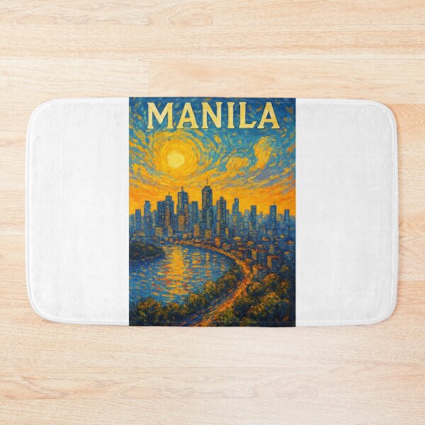 Item preview,  Manila Skyline at Sunset with Pasig River and Urban Glow designed and sold by Aryabek.