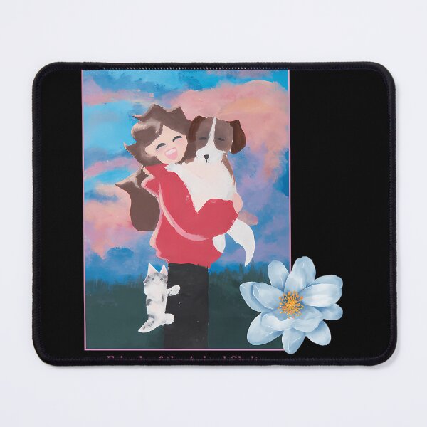 Item preview, Girl Holding A Dog With A Cat On Her Leg designed and sold by Earline65893.