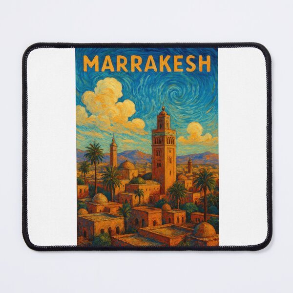 Item preview,  Marrakesh Cityscape with Koutoubia Minaret and Atlas Mountain View designed and sold by Aryabek.
