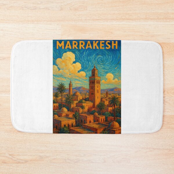 Item preview,  Marrakesh Cityscape with Koutoubia Minaret and Atlas Mountain View designed and sold by Aryabek.