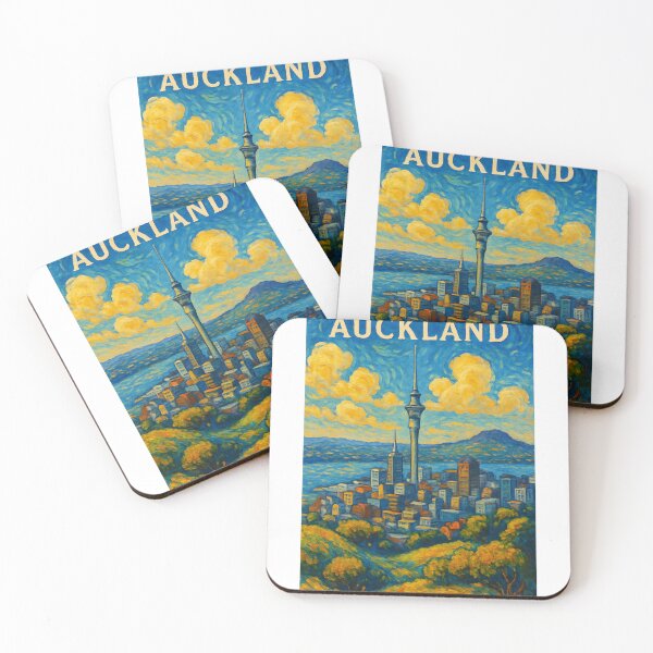 Item preview,  Auckland Skyline with Sky Tower and Rangitoto Island designed and sold by Aryabek.