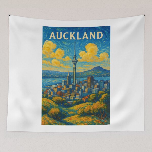 Item preview,  Auckland Skyline with Sky Tower and Rangitoto Island designed and sold by Aryabek.