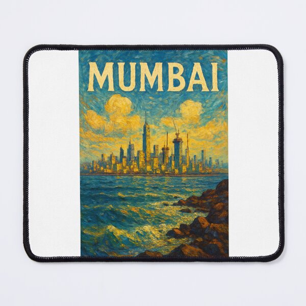 Item preview, Mumbai Skyline with Arabian Sea and Coastal High-Rises designed and sold by Aryabek.