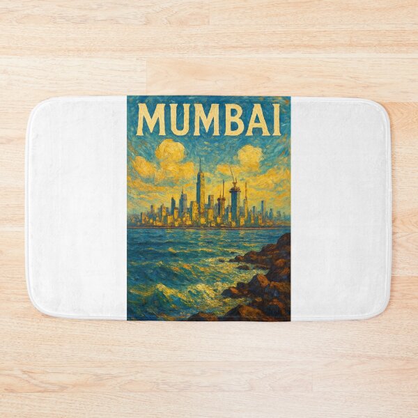 Item preview, Mumbai Skyline with Arabian Sea and Coastal High-Rises designed and sold by Aryabek.