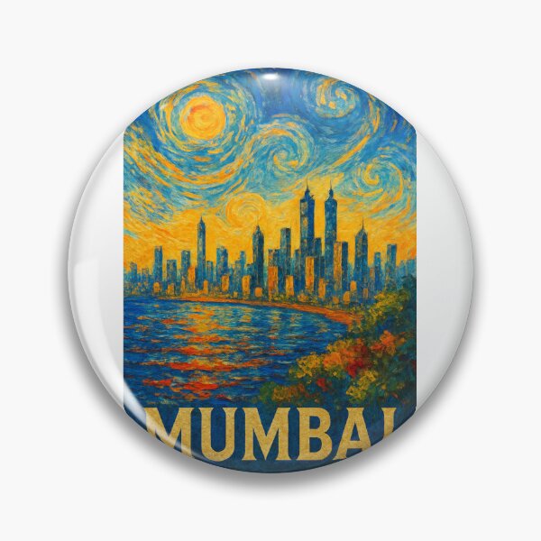 Item preview,  Mumbai Skyline with Marine Drive and Twin Towers at Dusk designed and sold by Aryabek.