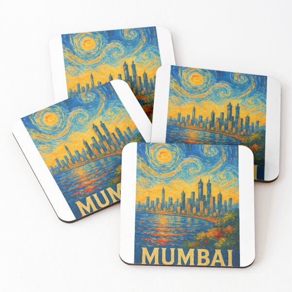 Item preview,  Mumbai Skyline with Marine Drive and Twin Towers at Dusk designed and sold by Aryabek.