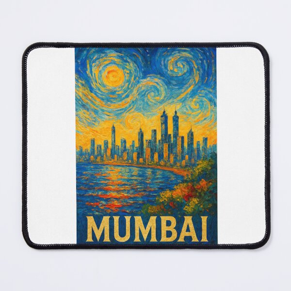 Item preview, Mumbai Skyline with Marine Drive and Twin Towers at Dusk designed and sold by Aryabek.
