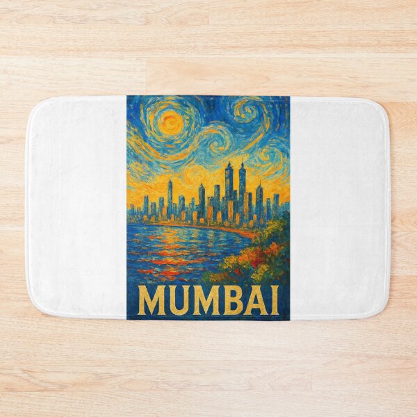 Item preview, Mumbai Skyline with Marine Drive and Twin Towers at Dusk designed and sold by Aryabek.