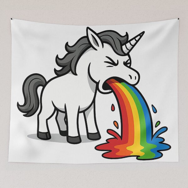 Item preview, Vomiting Unicorn – Funny Rainbow Design designed and sold by nkhookysun.