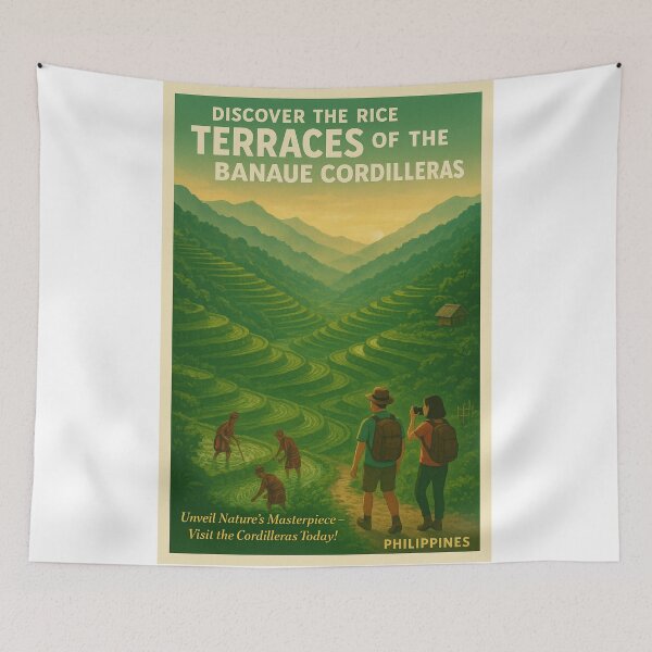 Item preview, Banaue Rice Terraces Travel Poster – Philippines Heritage Landscape designed and sold by Dikshant Goyal.