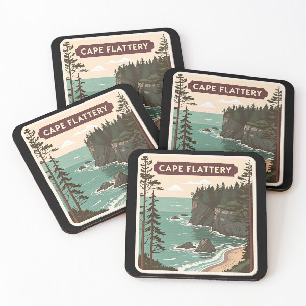 Item preview, Vintage Cape Flattery Washington Sticker – Pacific Northwest Coastal Landscape designed and sold by VividOrganica.