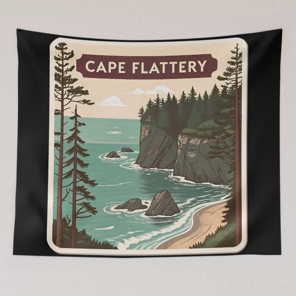 Item preview, Vintage Cape Flattery Washington Sticker – Pacific Northwest Coastal Landscape designed and sold by VividOrganica.