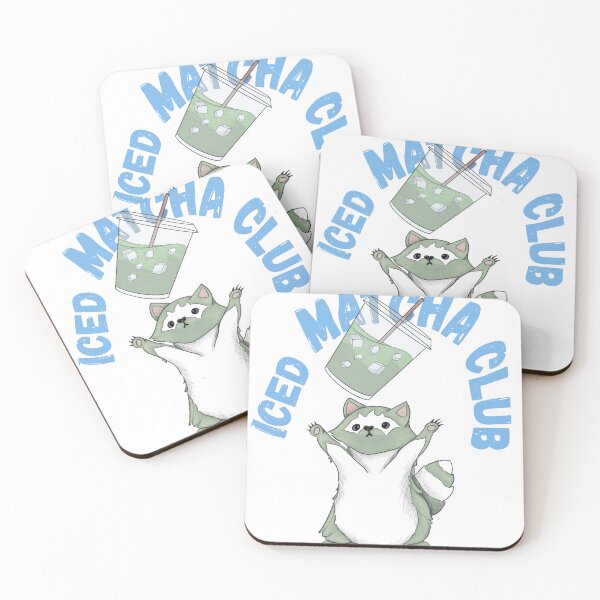 Item preview, Iced Matcha Club Raccoon Celebration designed and sold by Basiinaa.