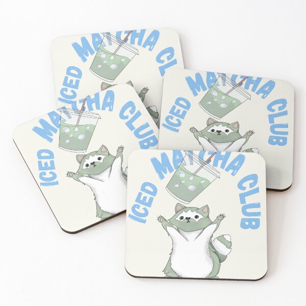 Item preview, Iced Matcha Club Raccoon Celebration (Green Tea Vibes) designed and sold by Basiinaa.