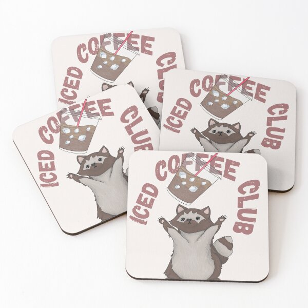 Item preview, Iced Coffee Club Raccoon Celebration (light beige) designed and sold by Basiinaa.