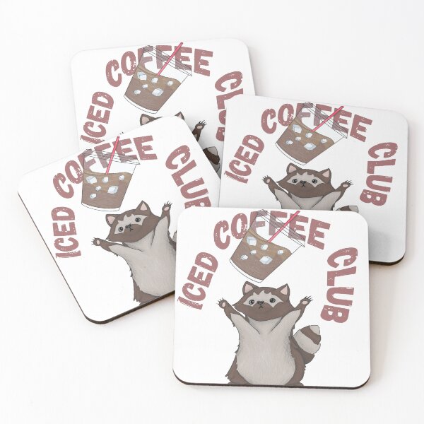 Item preview, Iced Coffee Club Raccoon Celebration designed and sold by Basiinaa.