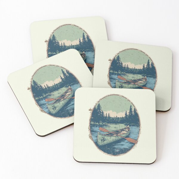 Item preview, Canoe with paddles on the sea – vintage outdoor design for nature lovers and adventure fans designed and sold by Meiersbeste.