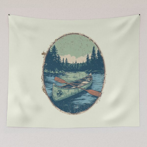 Item preview, Canoe with paddles on the sea – vintage outdoor design for nature lovers and adventure fans designed and sold by Meiersbeste.