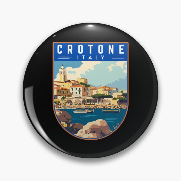 Item preview, Crotone in Calabria, Italy Travel Art Badge designed and sold by MaateoDesign.