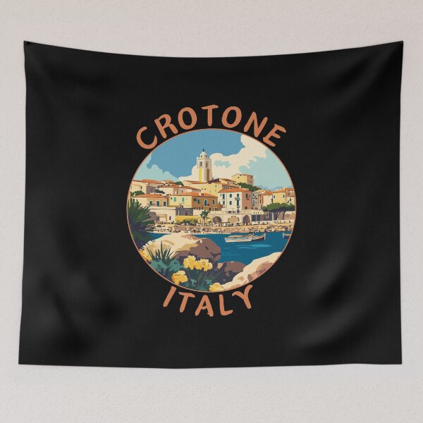 Item preview, Crotone in Calabria, Italy Retro Travel Art Circle Emblem designed and sold by MaateoDesign.