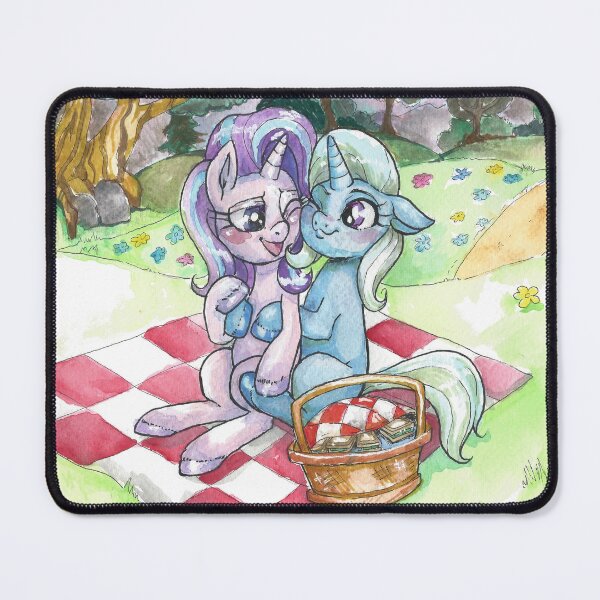 Item preview, Starlight Glimmer and Trixie hugging on a picnic designed and sold by ButtercupSaiyan.