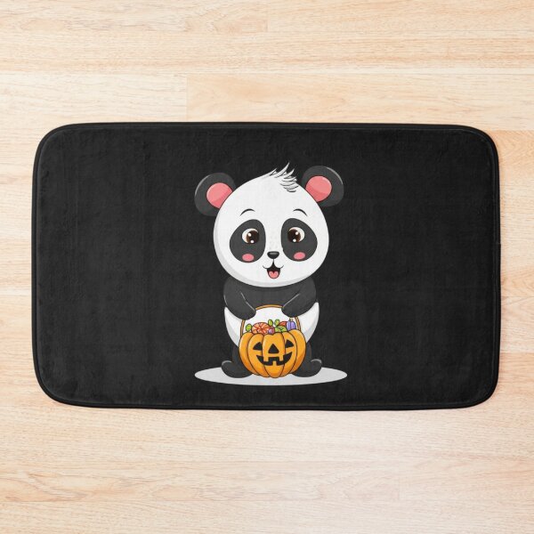 Item preview, Chibi Panda with Pumpkin Candy Bucket | Cute Kawaii Halloween Cartoon Design designed and sold by ColorSplash123.