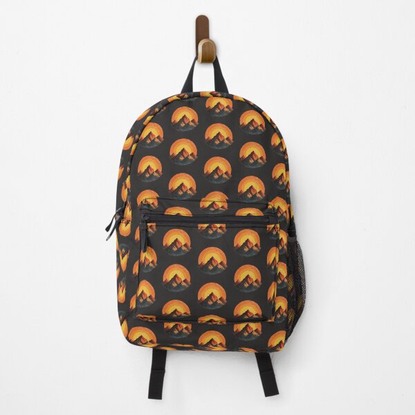 Item preview, Minimalist mountain silhouette with sunset – retro nature motif for outdoor and adventure fans designed and sold by Meiersbeste.