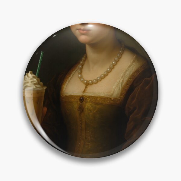 Item preview, Renaissance Lady with Iced Coffee | Funny Classical Meme Parody Art designed and sold by The Classics Freak.